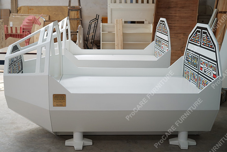 Children's furniture customized spaceship bed theme hotel bed Solid wood  single  Multi-functional airplane bed