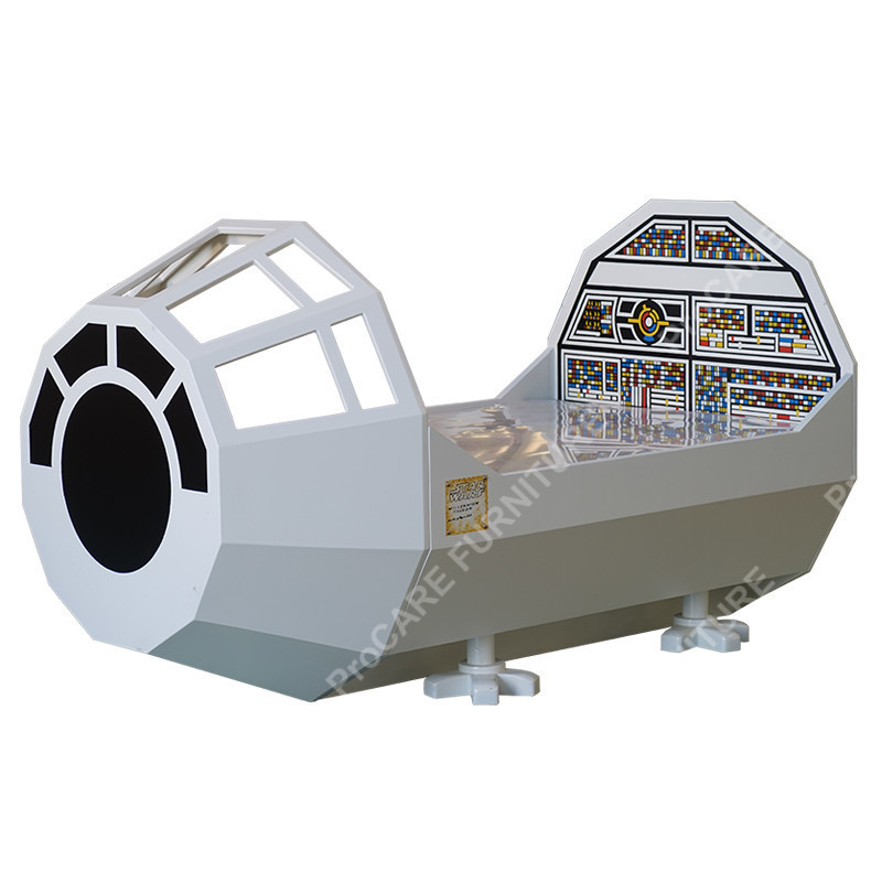 Children's furniture customized spaceship bed theme hotel bed Solid wood  single  Multi-functional airplane bed