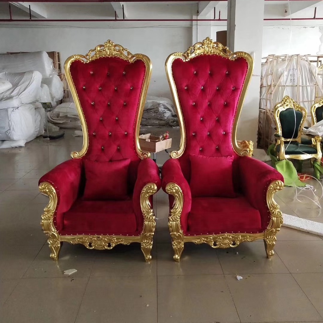 High Quality Bride and Groom  throne Chairs White And Silver