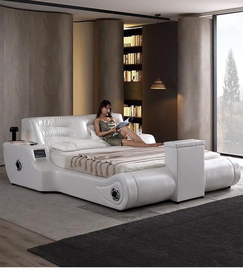 Multifunctional tatami  couples sex bed vibration hotel king  electric smart leather bed