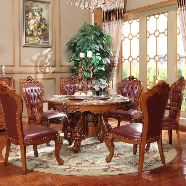 Modern luxury new design design high back vintage solid wood carved dining chair price