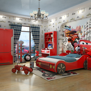 ProCARE Wood Children's Room Furniture Sports Kids Race Car Bed Environmentally Friendly Children Beds Hot Selling Solid Modern