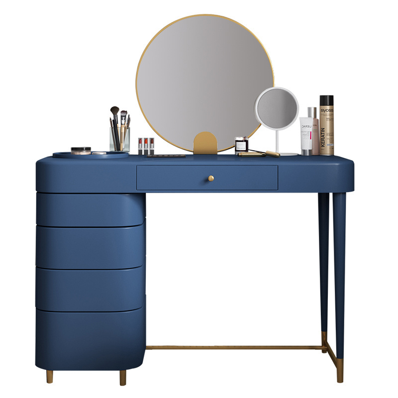 Modern luxury dressing table bedroom furniture set LED light makeup vanity table multi rotating drawer wooden muebles dressers