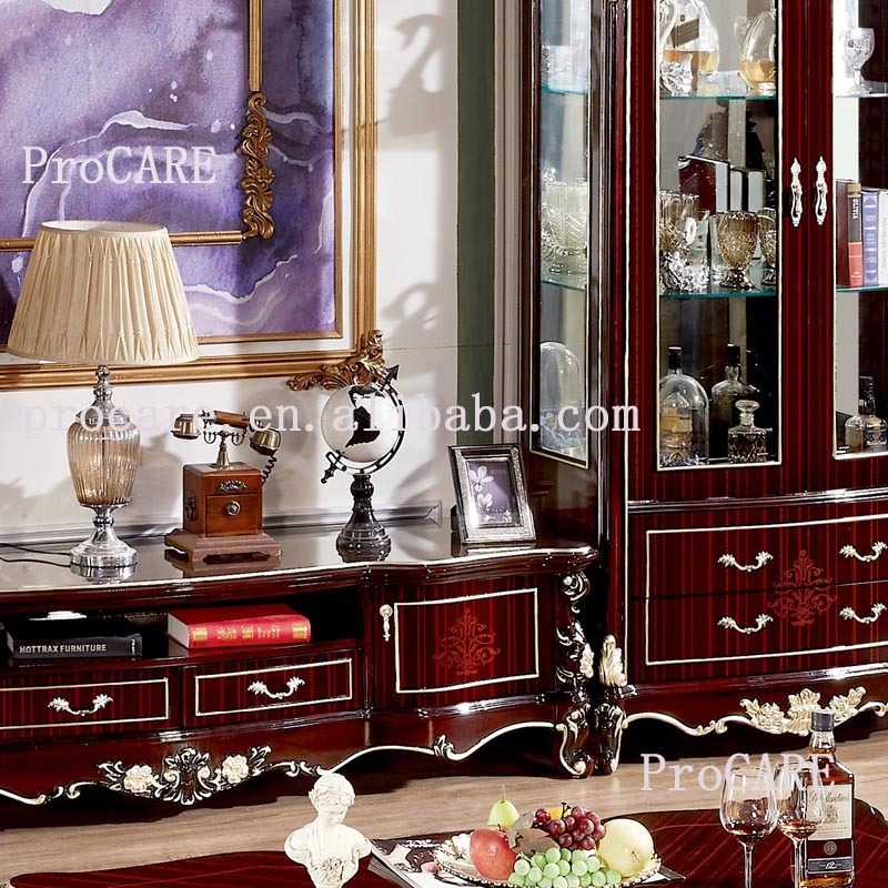 European solid wood single door wine cabinet New classical solid wood carving restaurant custom double door TV stand cabinet