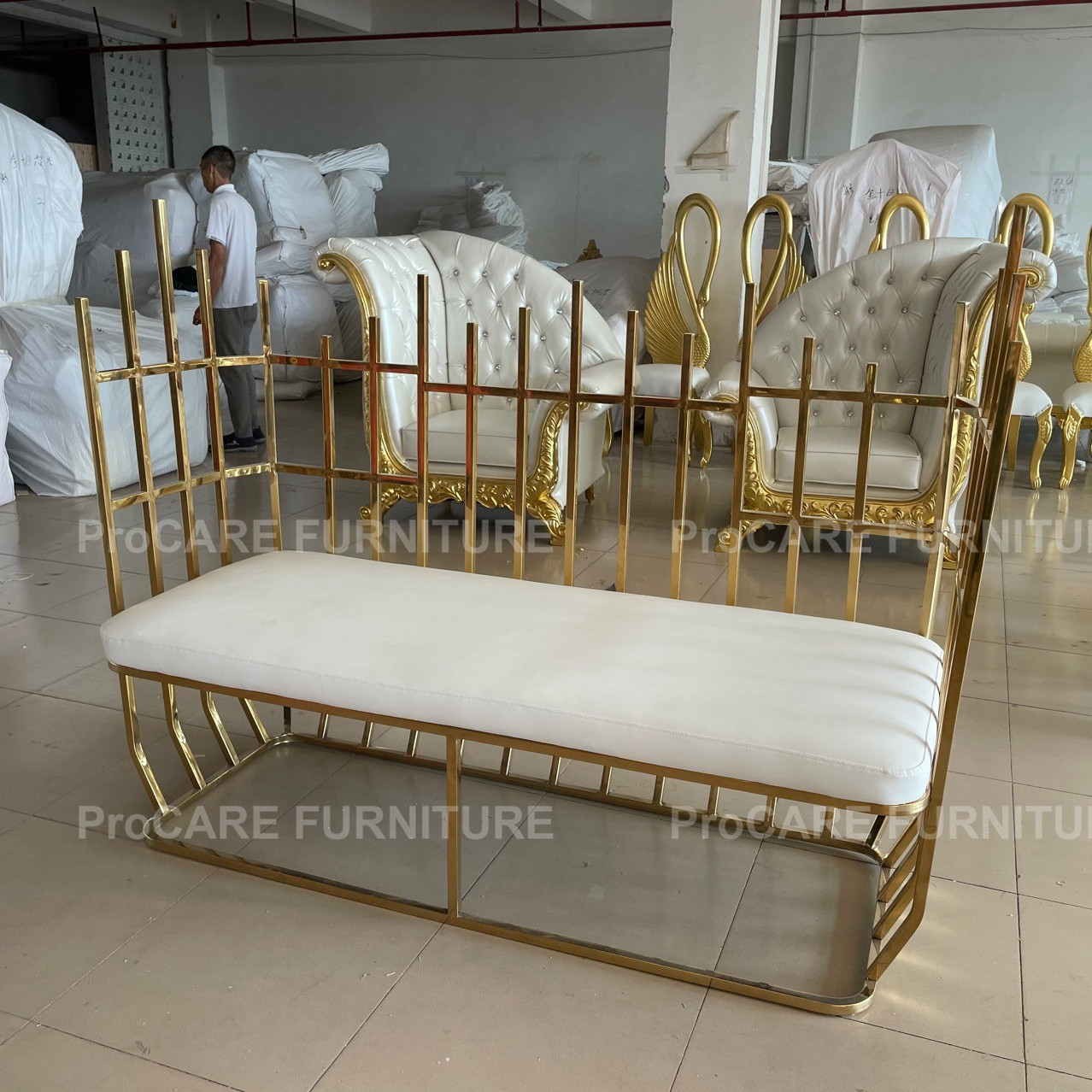 king chair club carved decorative high back image French style single sofa chair palace Wedding Hotel Image bird cage Chair