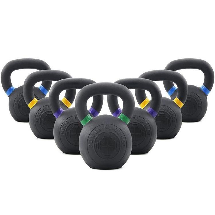 Portable Black Weight Lifting Gym Equipment 8kg Powder Coated Cast Iron Kettlebell