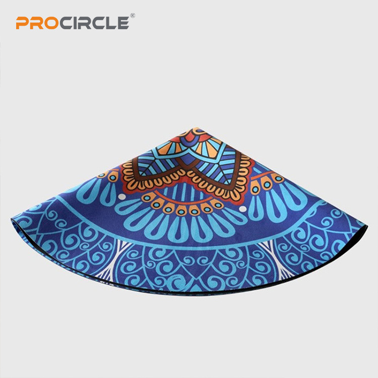 4mm  new comfortable and convenient natural eco friendly rubber fitness meditation suede printed circular yoga mat