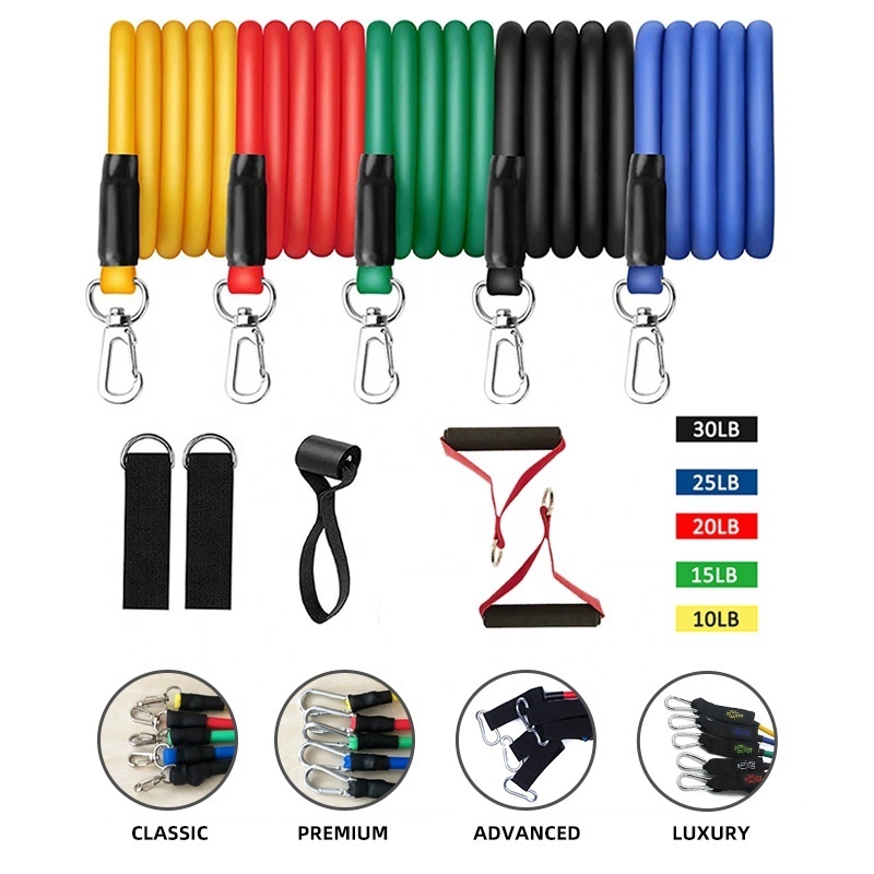 Monster Power Door Gym 11 PCS Fitness Tube Resistance Band Set