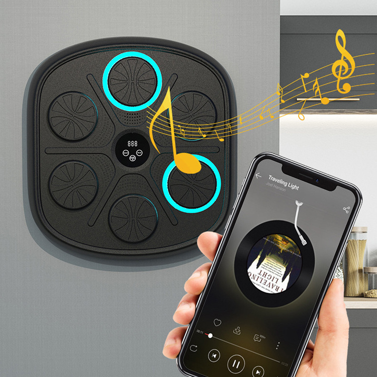 Music Boxing Machine Wall Mounted Smart Bluetooth Music Boxing TrainerElectronic Boxing Target Training Punching Equipment