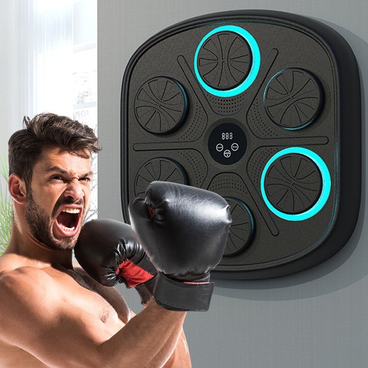 Music Boxing Machine Wall Mounted Smart Bluetooth Music Boxing TrainerElectronic Boxing Target Training Punching Equipment