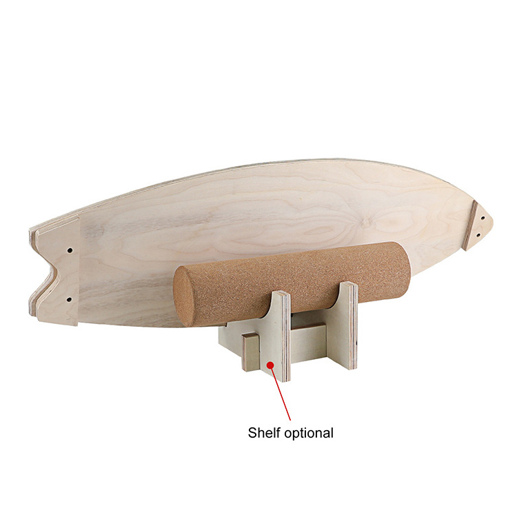 New wooden balance board skateboard training surf Board with cork roller