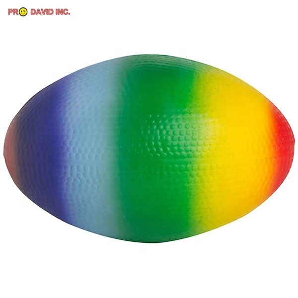 Hot Sale Cheap Promotional Gift PU Memory Foam Rainbow Football Gel Mini Anti Stress Reliever Soft Squishy Relief Toy Ball