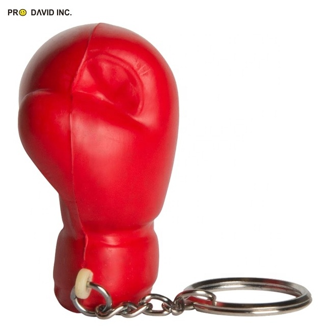 Custom Logo PU Memory Foam boxing -gloves Shape Keychain Anti Stress Toy Ball