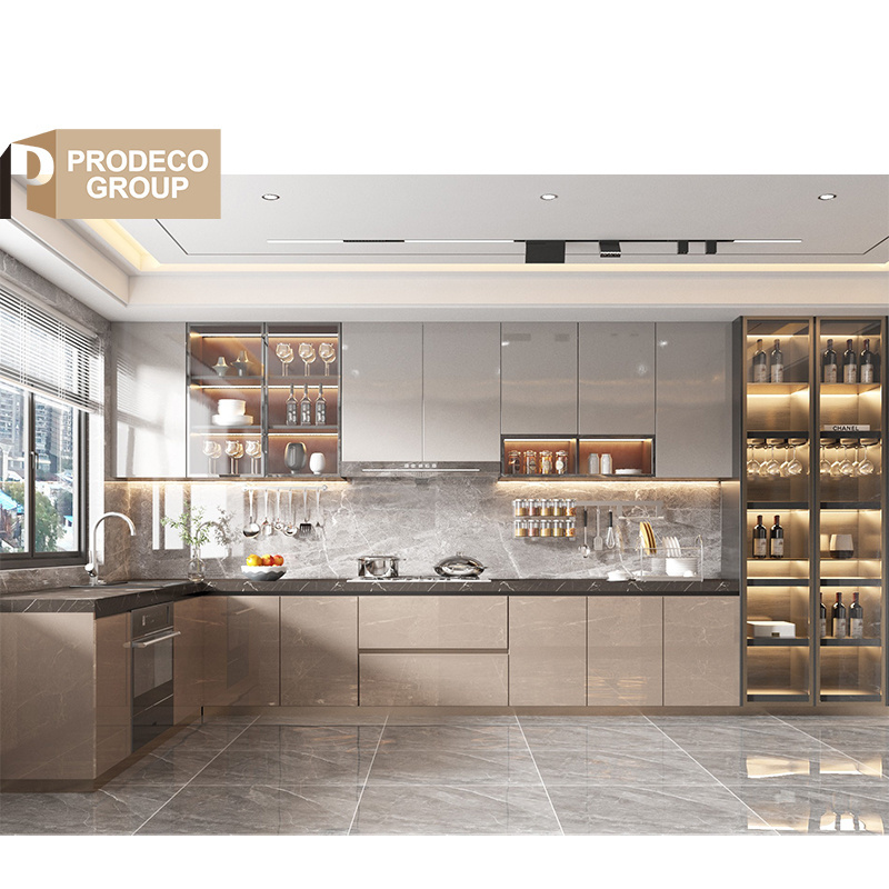 Prodeco Customized Modern Design Melamine Small Kitchen Cabinet Reasonable Price for Household