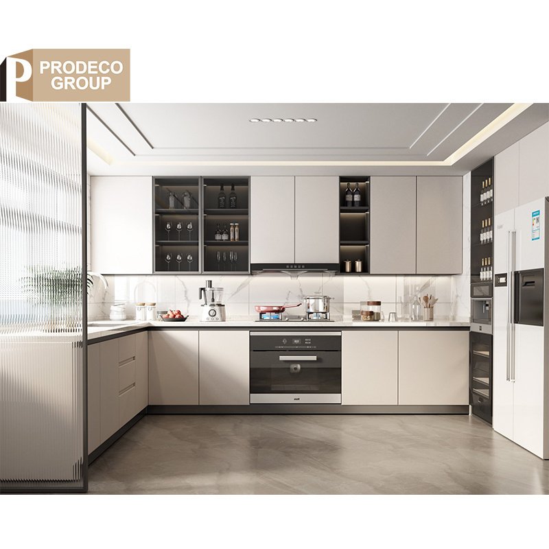 Prodeco Appliance Lift Assist Prefab Kitchen Cabinets Sets Ready to Assemble Sink Base Cabinet Mechanism for Hotel