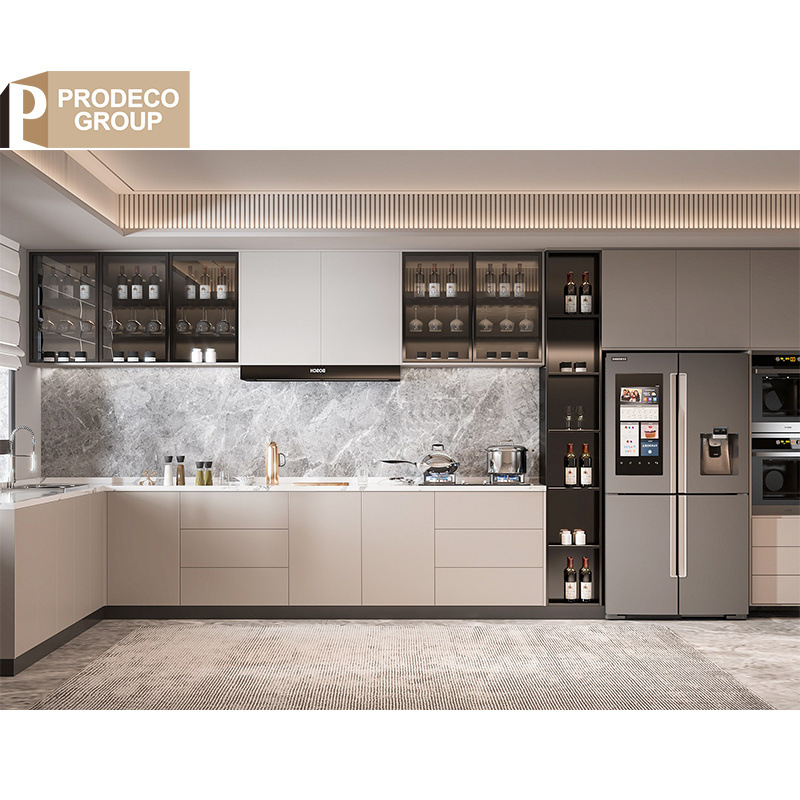 Prodeco Appliance Lift Assist Prefab Kitchen Cabinets Sets Ready to Assemble Sink Base Cabinet Mechanism for Hotel