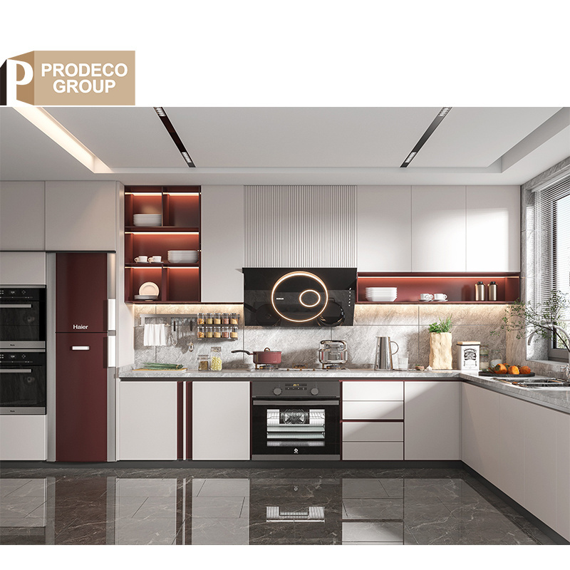 Prodeco White Kitchen Furniture Dahlia Smart Luxury Kitchen Cabinet Modern Accessories for Townhouse