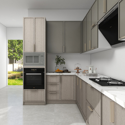 Factory Price Professional Kitchen Furniture Kitchen Cabinets Elegant Wood Laminate Kitchen