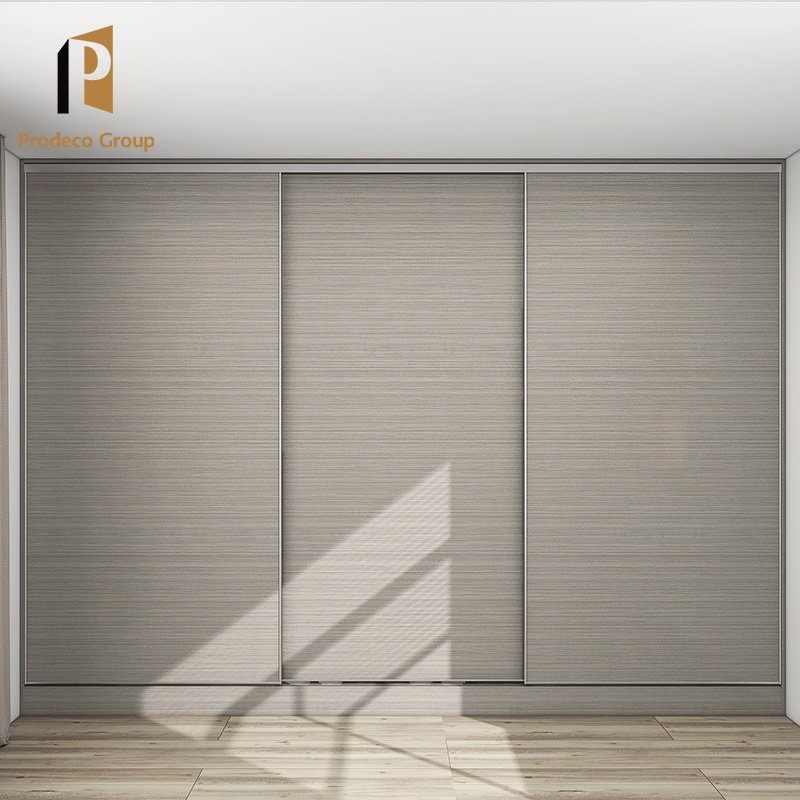 Modern 2 Doors Wardrobe Custom Pvc Sliding Door Wardrobe Closet