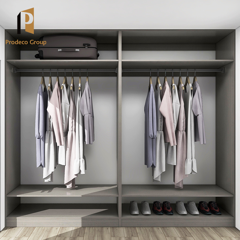 Modern 2 Doors Wardrobe Custom Pvc Sliding Door Wardrobe Closet