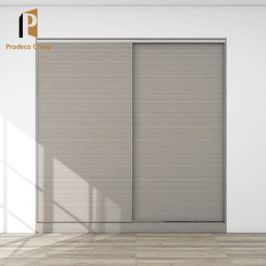 Modern 2 Doors Wardrobe Custom Pvc Sliding Door Wardrobe Closet