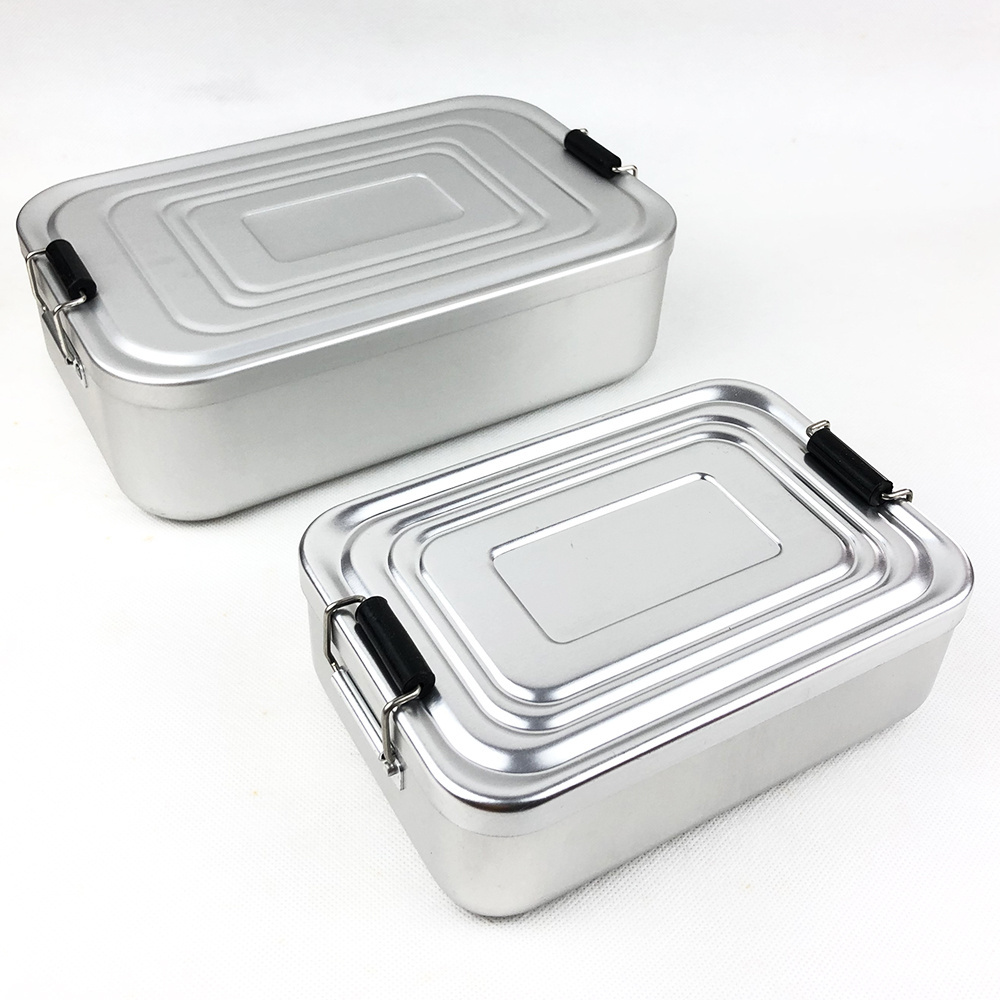 Aluminum Lunch Box Plain Different Sizes Leakproof Children Metal Bento Lunch Box With Compartment Lock