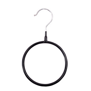 Wholesale multifunction metal circle towel scarf holder hanger ring black color tie hook for sale