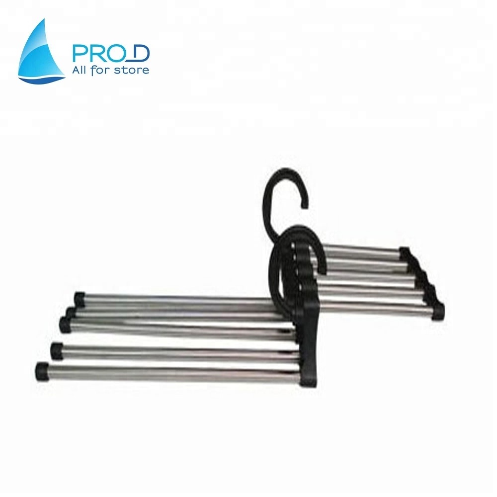 Multifunctional super practical stainless steel tube five in one pants rack space clothes rack Multifunction trousers rack