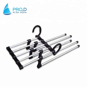 Multifunctional super practical stainless steel tube five in one pants rack space clothes rack Multifunction trousers rack