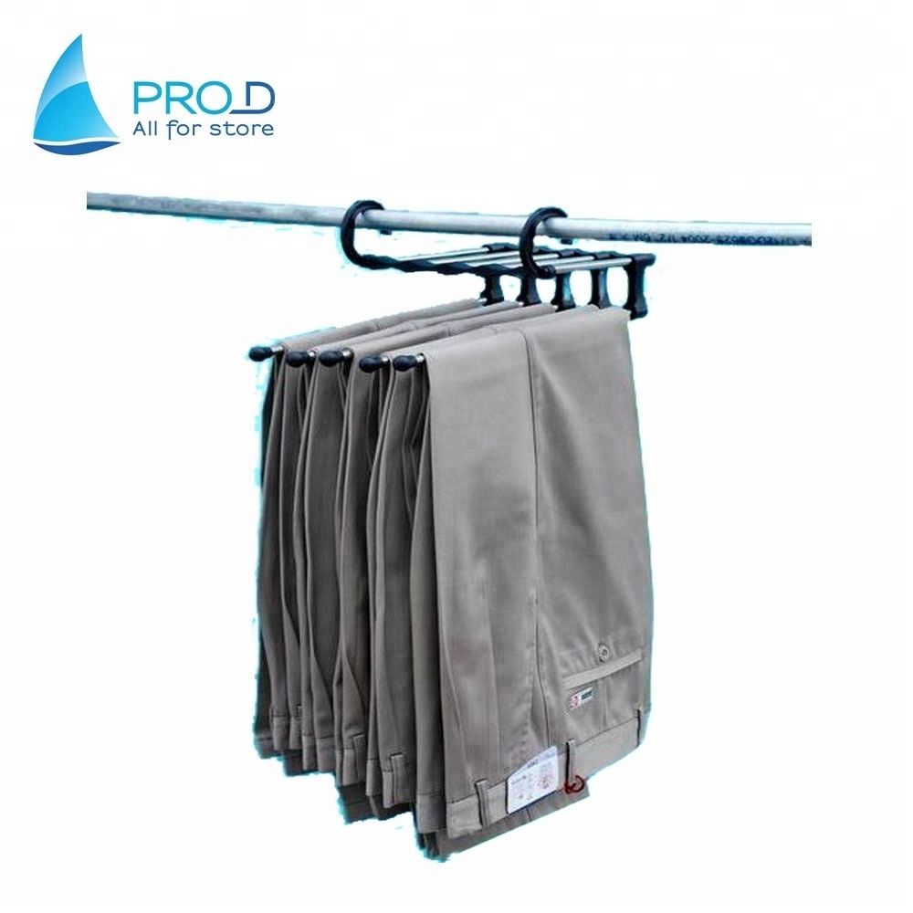 Multifunctional super practical stainless steel tube five in one pants rack space clothes rack Multifunction trousers rack