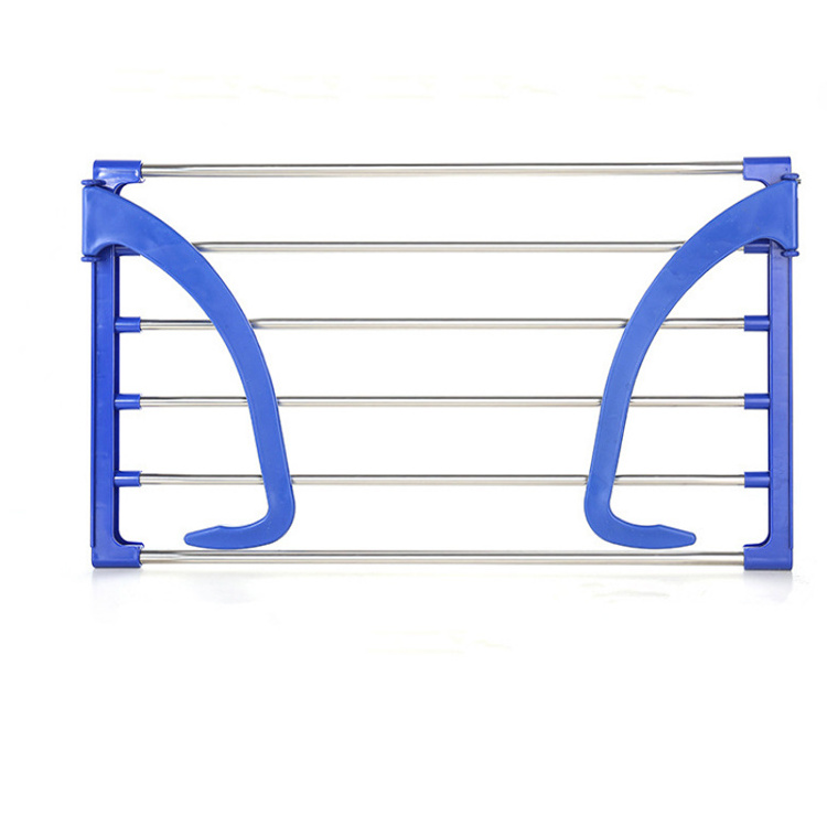 Stainless steel window sill balcony folding shoe rack drying rack multifunctional movable extension telescopic drying rack