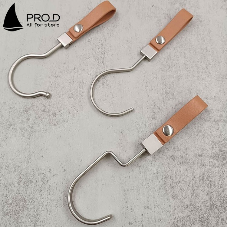 Factory Sale Outdoors Home Brown Outdoor Multi Purpose Leather Hook Modern Storage Hanger Hook