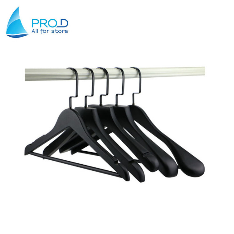 Wholesale Custom Clothes Coat Black Wooden Hanger With Logo