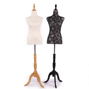 Female Headless Dressmakers Tailors Bust Mannequins,Lace-covered bust model, black and white window dummy costume display props