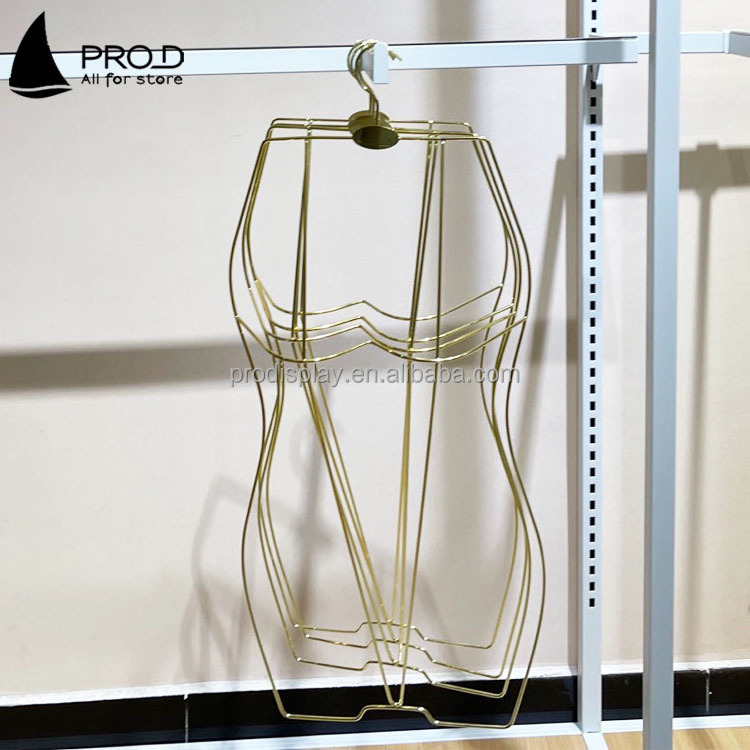 Lingerie store full body shape with chest metal wire swimwear swimsuit hanger for bikini display