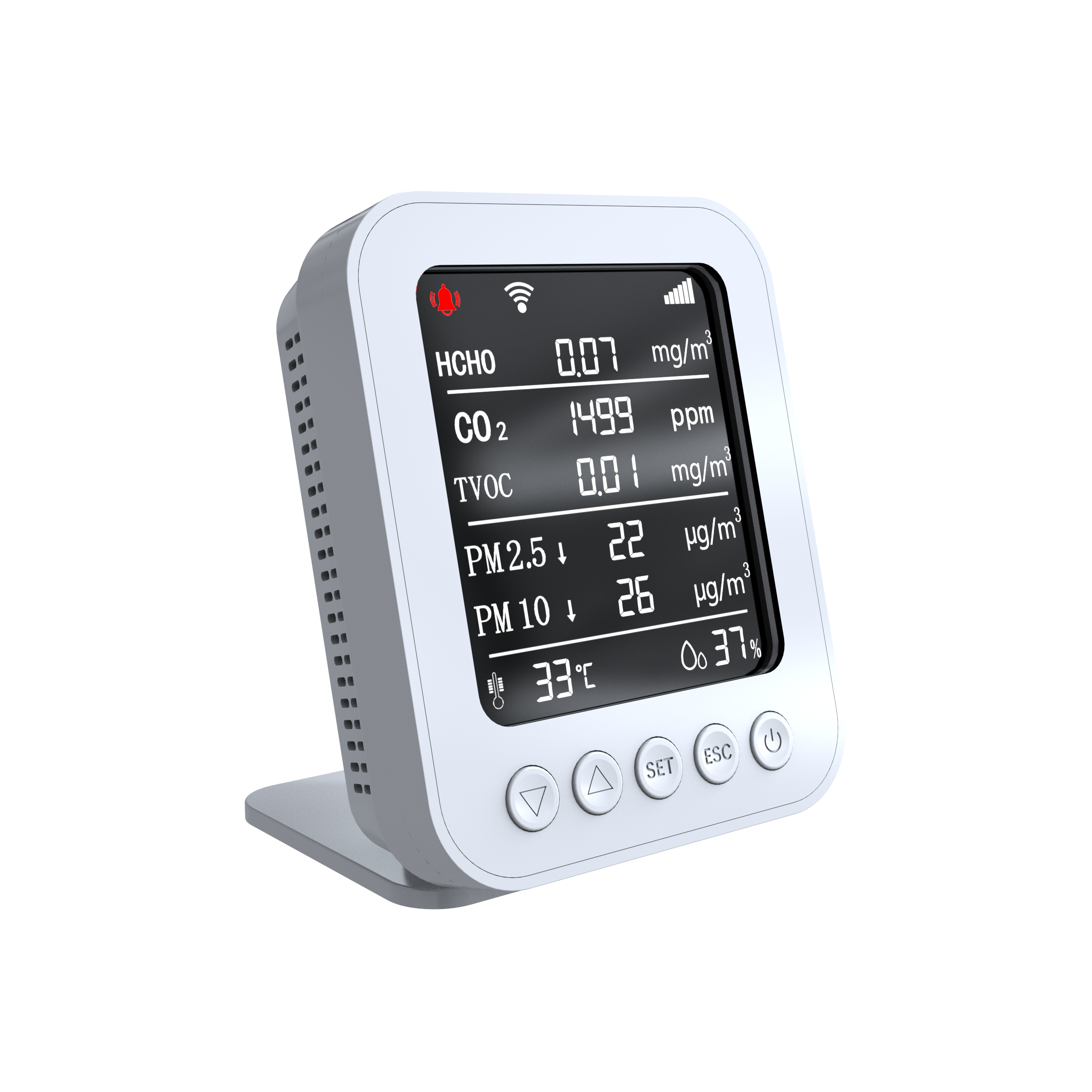 HVAC system PT05 Tuya smart Wifi multi-function voc and hcho meter Detector with control Panel CO2 for indoor air quality