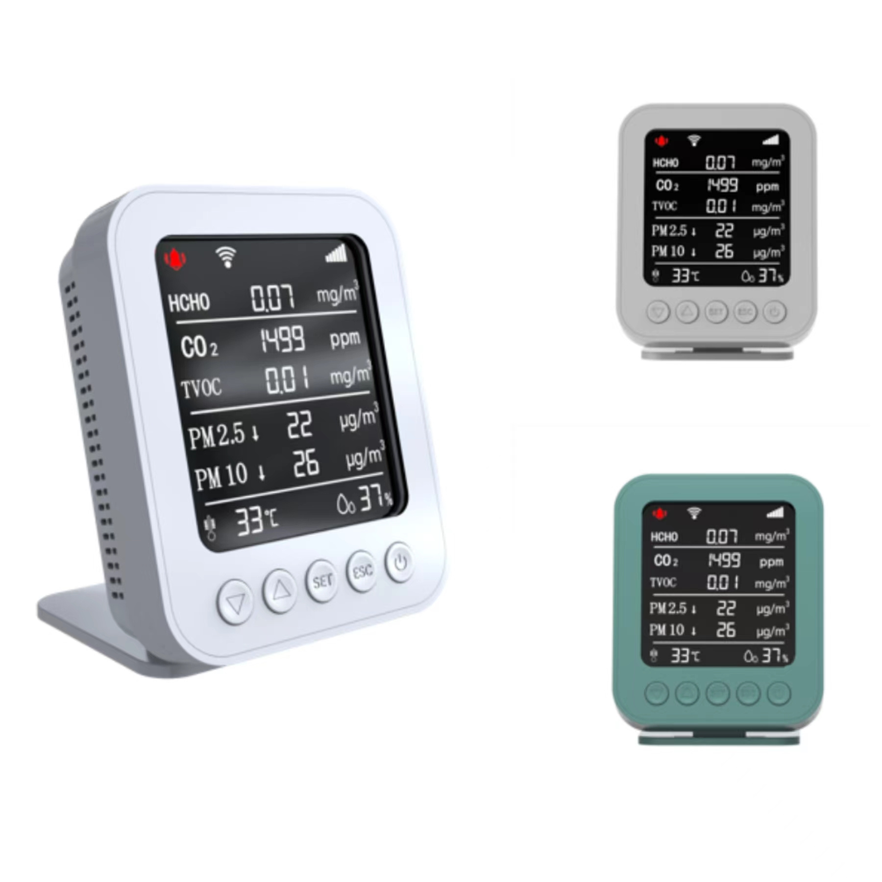 HVAC system PT05 Tuya smart Wifi multi-function voc and hcho meter Detector with control Panel CO2 for indoor air quality