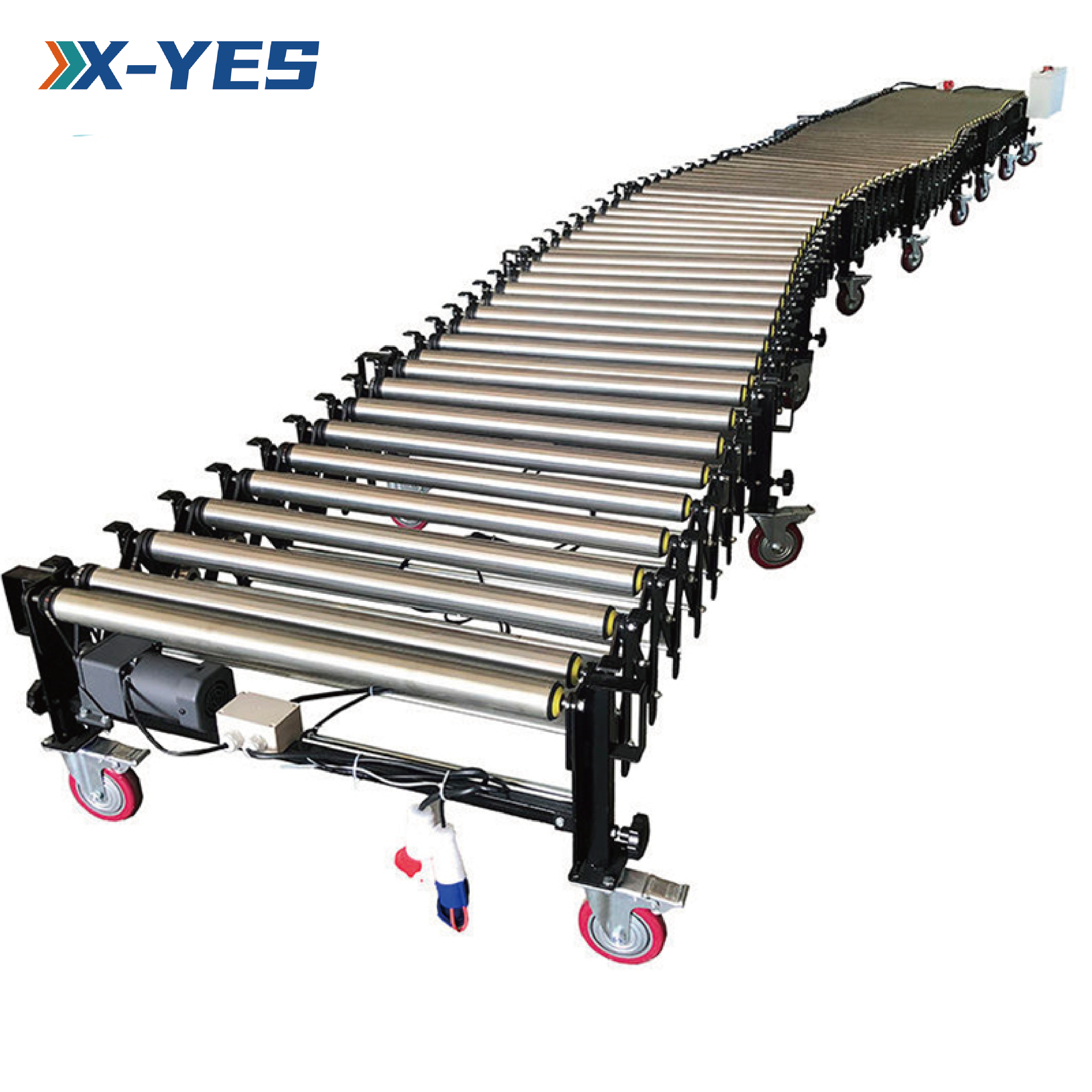 Good Quality Fold Belt Stair Climbing Unloading Roller Conveyor