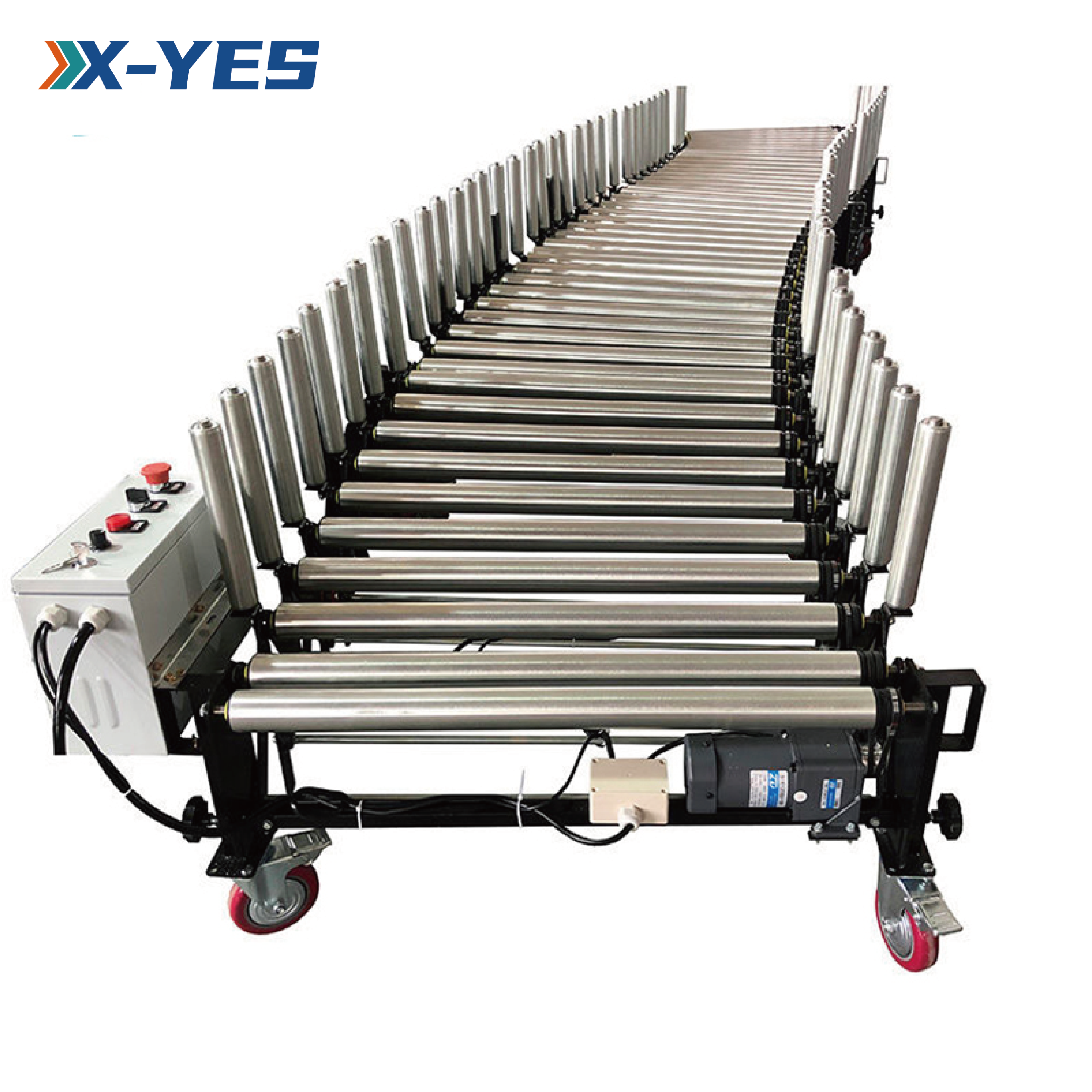 Good Quality Fold Belt Stair Climbing Unloading Roller Conveyor