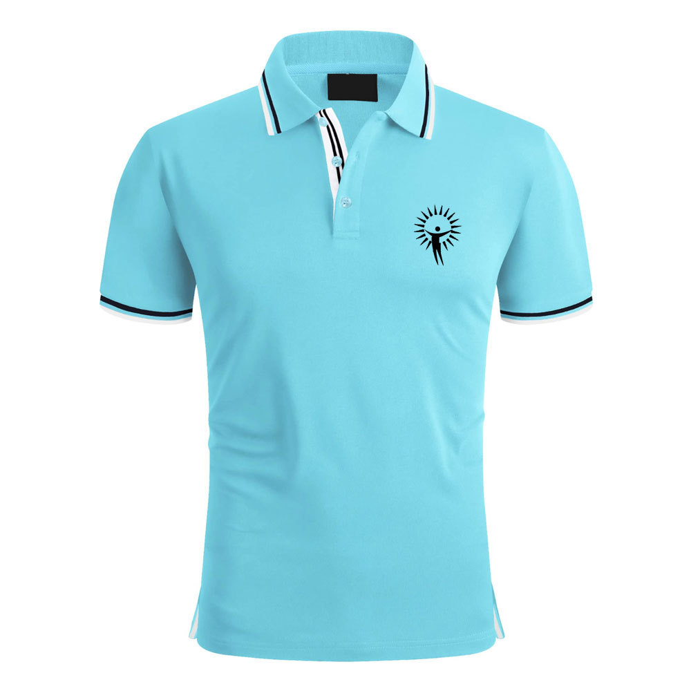 Cotton Sky Color Polo Collar Men T-shirts Custom Size Golf Clothing Classic Collar Men Polo T Shirt