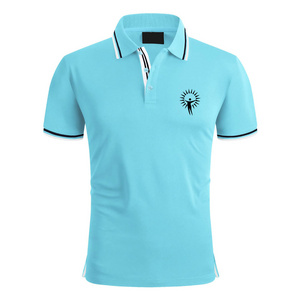 Cotton Sky Color Polo Collar Men T-shirts Custom Size Golf Clothing Classic Collar Men Polo T Shirt