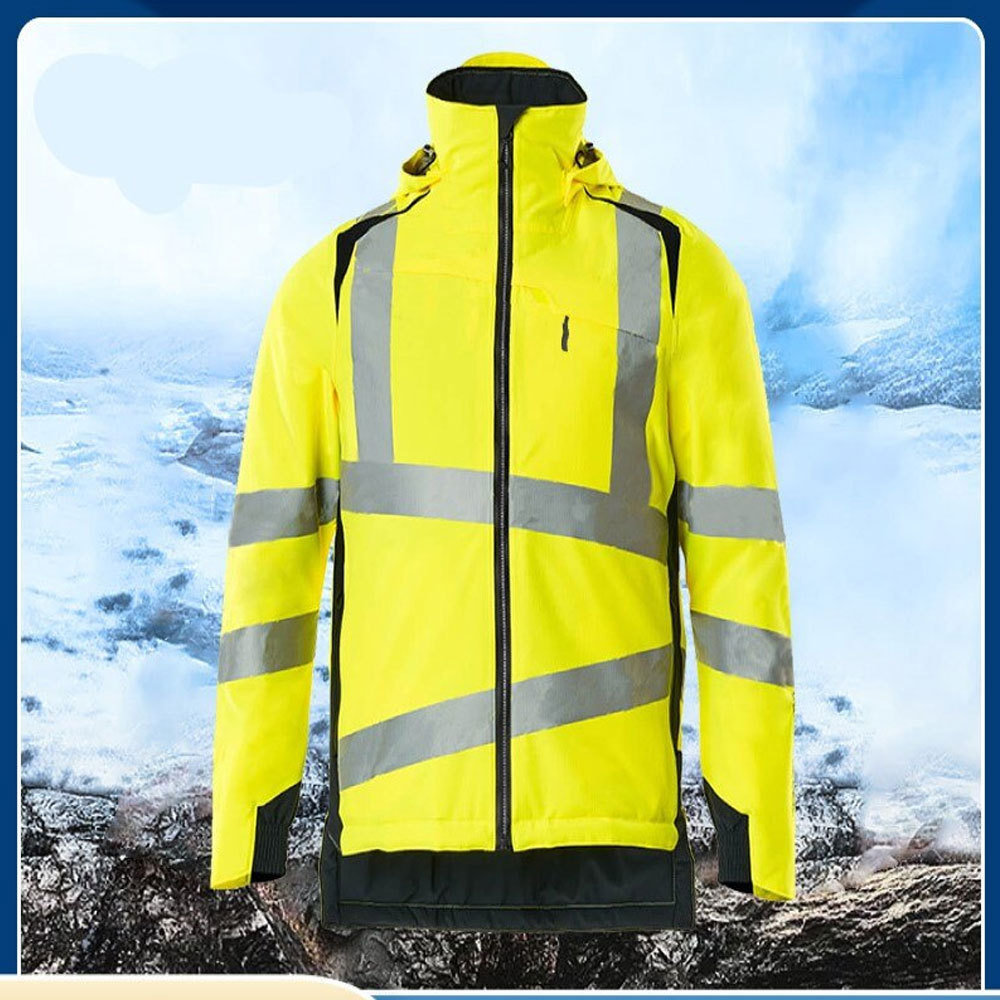 Hi Vis Safety Driver's Jacket with Reflective Stripes 100% Polyester Fluorescent Workwear Winter Outdoor Unisex Jacket