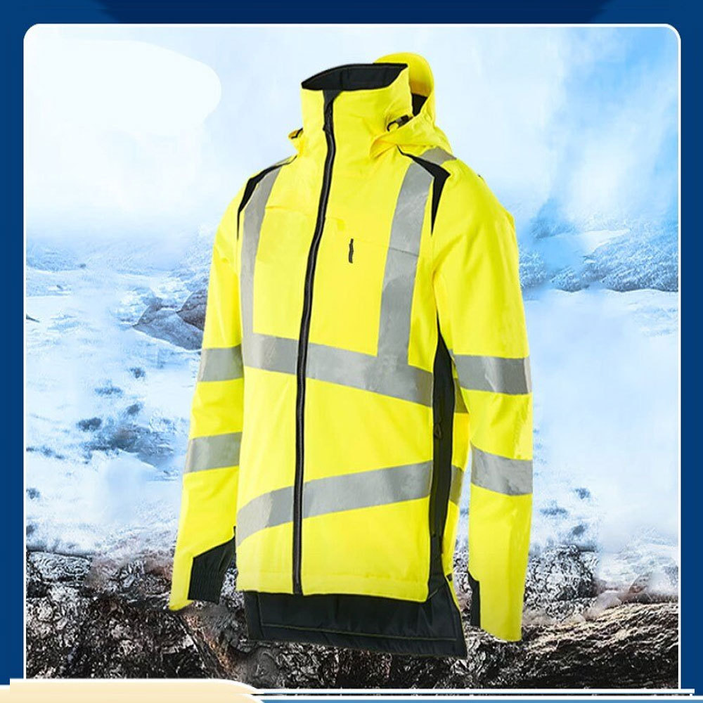 Hi Vis Safety Driver's Jacket with Reflective Stripes 100% Polyester Fluorescent Workwear Winter Outdoor Unisex Jacket