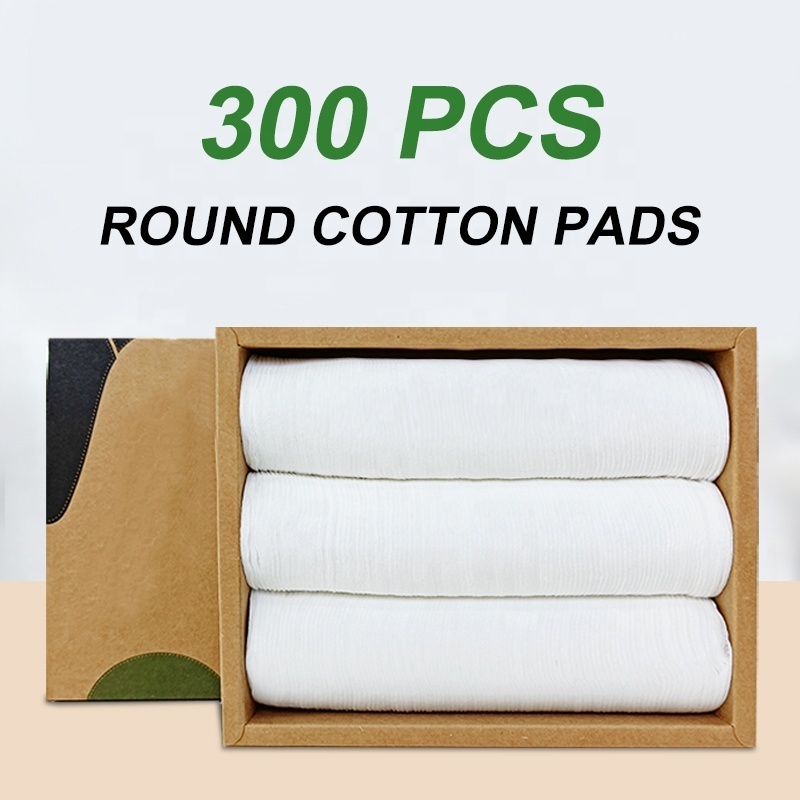 Disposable facial organic cotton pad of cosmetic makeup remover pads