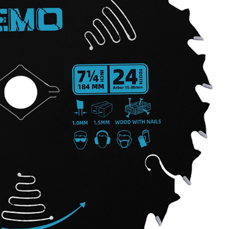 Usa Quality Silent Pressing 7 1/4 Tct Wood Saw Blade Tungsten Carbide Framing For Wood With Nails Cutting Circular Saw Blade