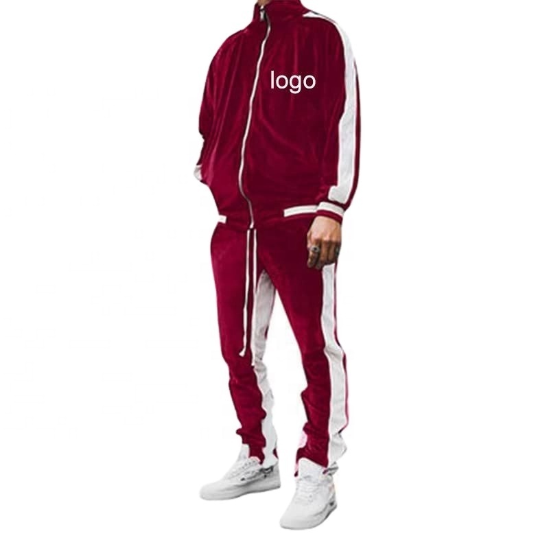 Custom tracksuits for men sets 2 piece velour multicolor blank unisex Coat and trousers gym sweat suits men tracksuit