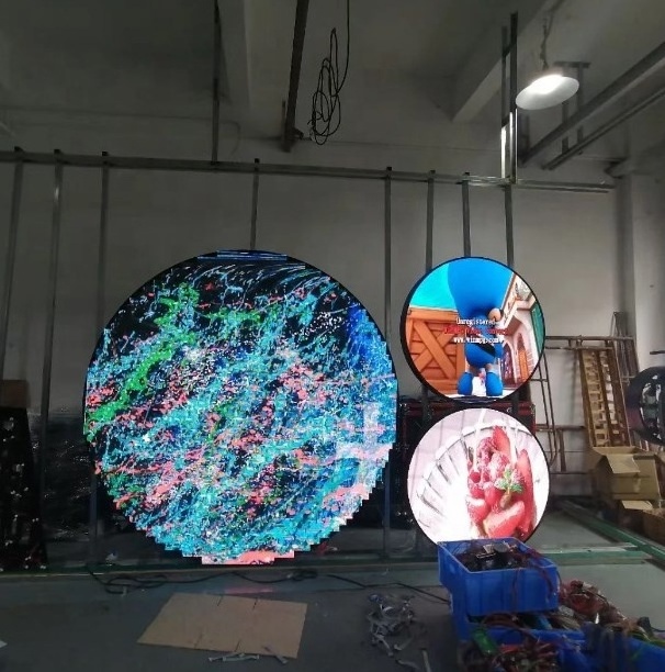 China custom digital led light letters panel diameter 0.5m 0.8m 1m P1.5 P2 P2.5 P3 round led screen circle led display