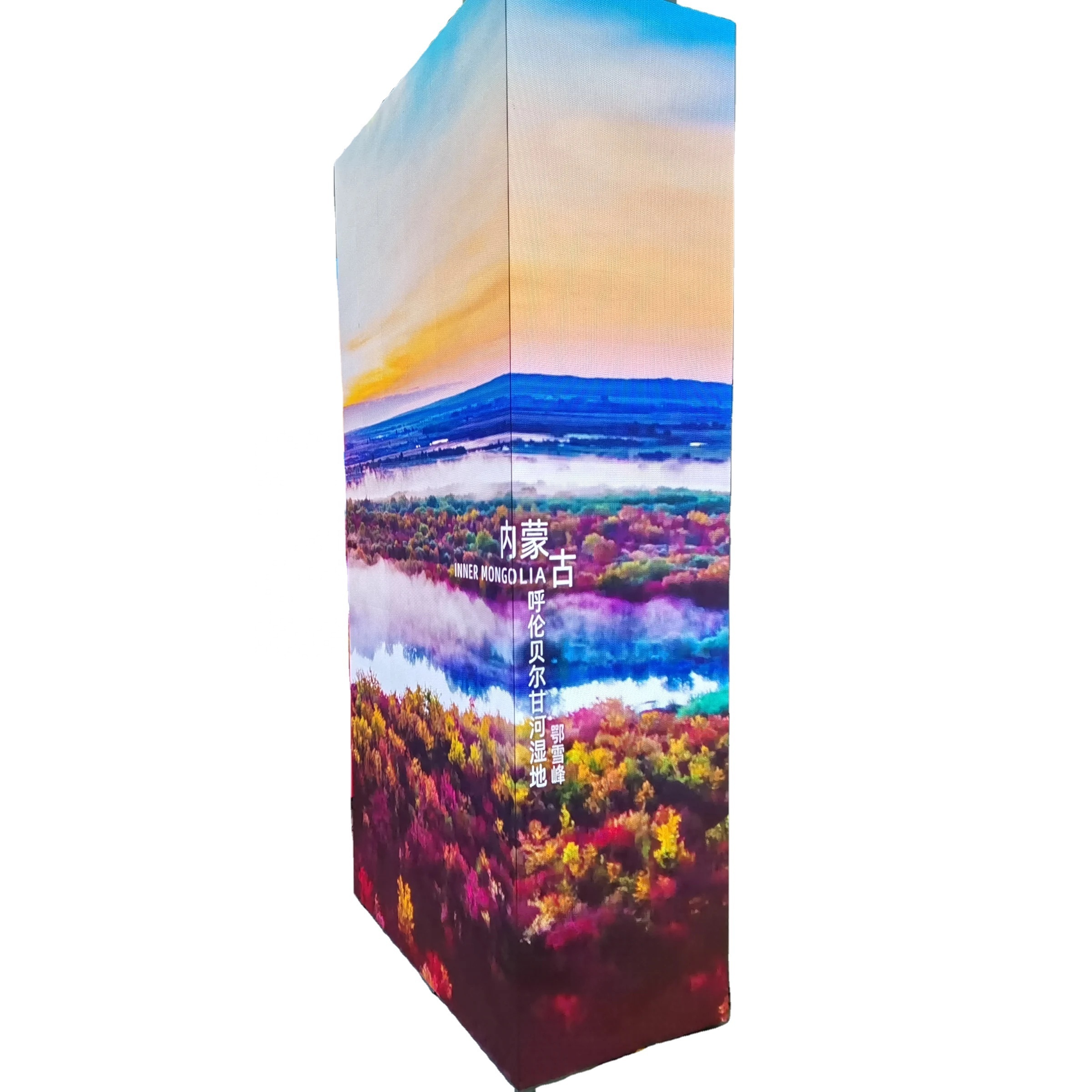 1000x250mm 500x250mm super thin tile 3-4 sides square column video wall 90 degree right angle L l shape led display screen