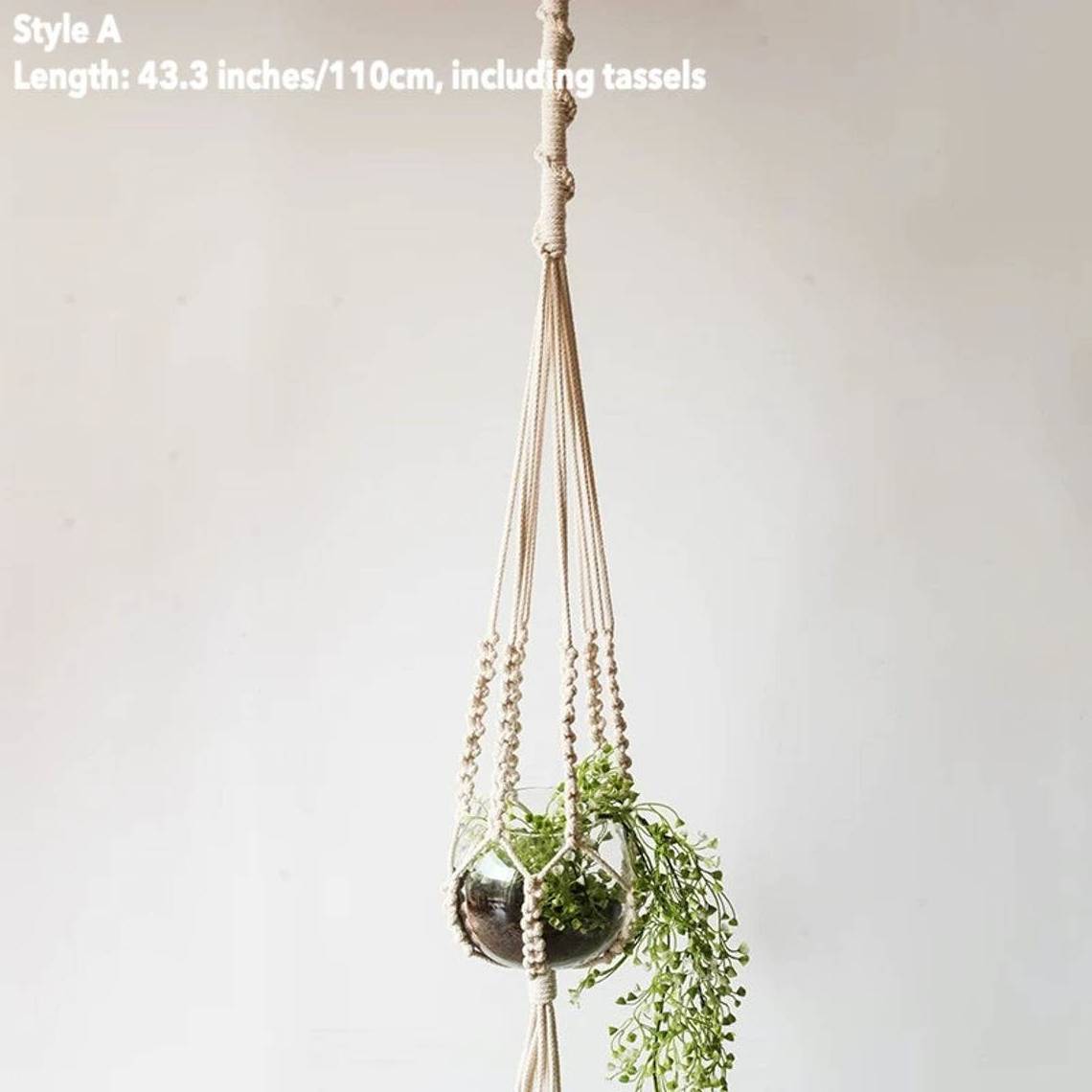 Boho hanging planter large wall planter indoor long decorative pot holder macrame plant hanger with Rope crochet ceiling planter