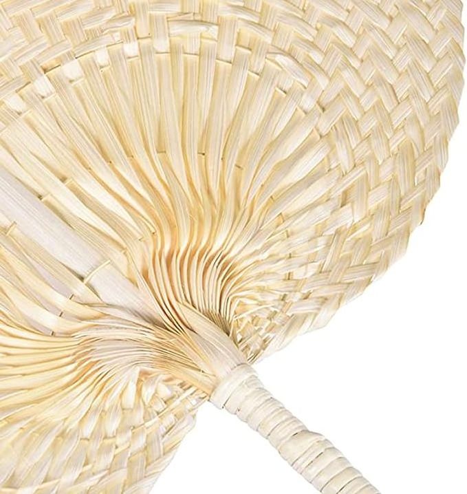 Hand Made Fan Rattan Decoration Party Fans Wedding Women Gift Palm Leaf Fans Bamboo Handheld 1 PCS